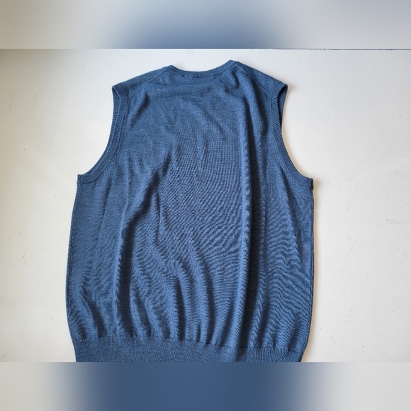 Cutter & Buck Wool Blend Blue Knit Vest Large - Picture 2 of 8